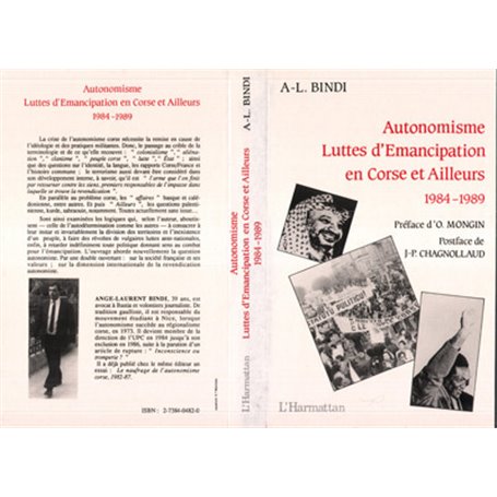 Autonomisme, luttes d'émancipation en Corse et ailleurs 1984-1989