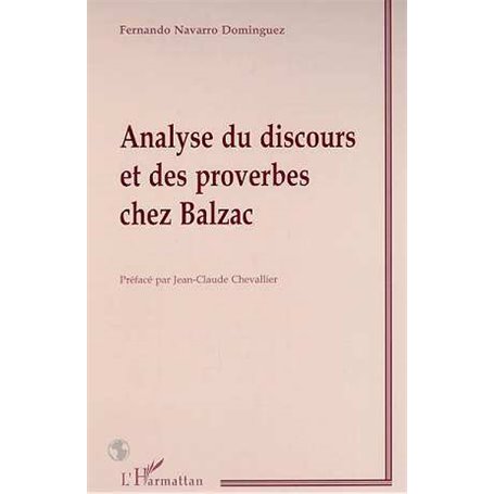 ANALYSE DU DISCOURS ET DES PROVERBES CHEZ BALZAC