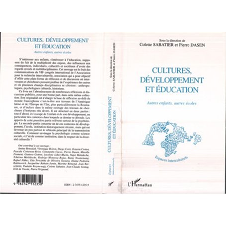 CULTURES, DÉVELOPPEMENT EN ÉDUCATION