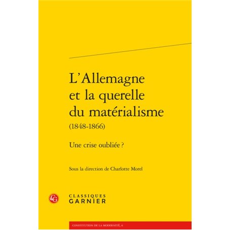 L'Allemagne et la querelle du matérialisme