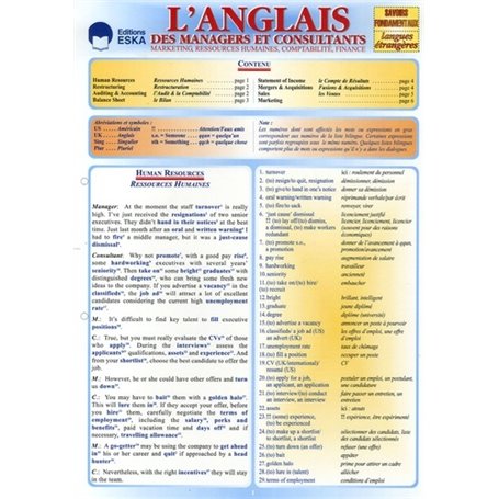 ANGLAIS DES MANAGERS ET CONSULTANTS (L')