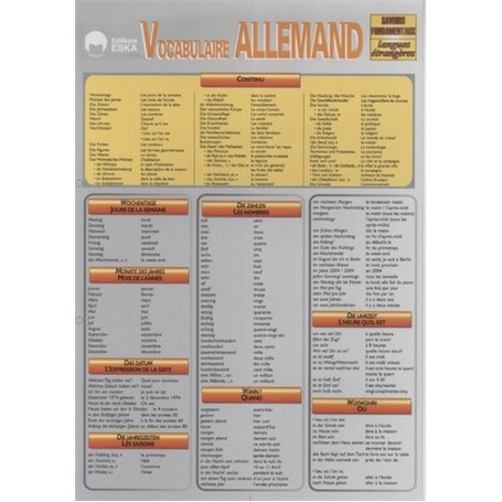 VOCABULAIRE ALLEMAND