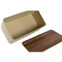 Corbeille à Pain Home ESPRIT Beige Gris Métal Acacia 33 x 18 x 12 cm (