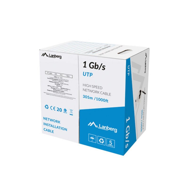 Câble Ethernet LAN Lanberg LCU6-10CC-0305-BK Noir 305 m