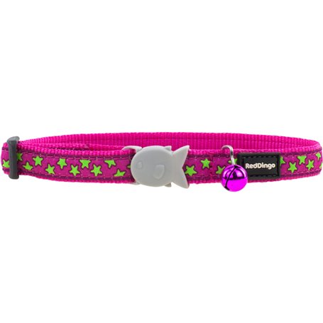 Collier pour Chien Red Dingo STYLE STARS LIME ON HOT PINK 15 mm x 24-3