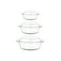 Casseroles Lot Verre Borosilicaté Transparent 700 ml 1 L 1,5 L (4 Unit