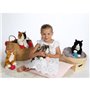 Peluche - Gipsy Toys - Chat mimiz - 28cm - Noir/Blanc
