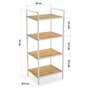 Etagère de salle de bains Versa White Métal PVC Bambou (32,5 x 95 x 39