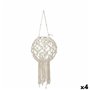 Bougeoir Macramé Blanc Coton 25 x 27 x 25 cm (4 Unités)