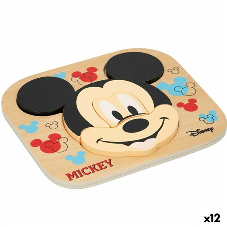 Puzzle enfant en bois Disney Mickey Mouse + 12 Mois 6 Pièces (12 Unité