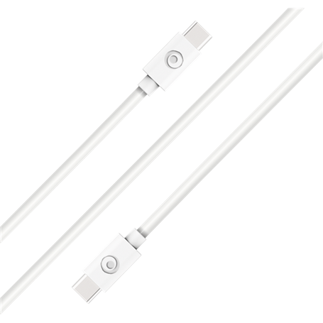 Câble USB C/USB C 2m Blanc - 3A - 100% Plastique recyclé Bigben