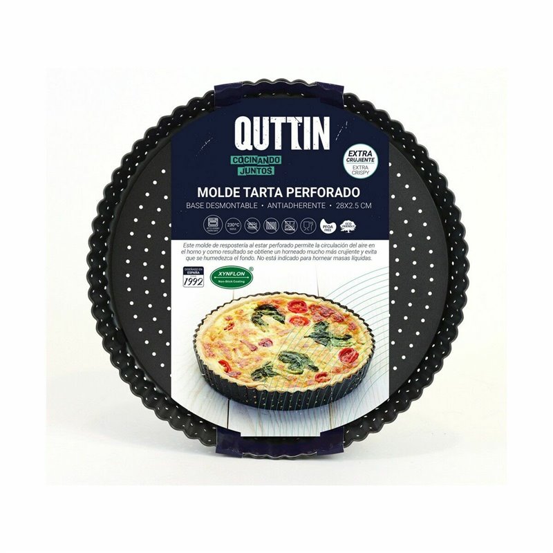 Image secondaire de Moule à gâteaux Quttin 28 x 3 cm Perforé Démontable (12 Unités)