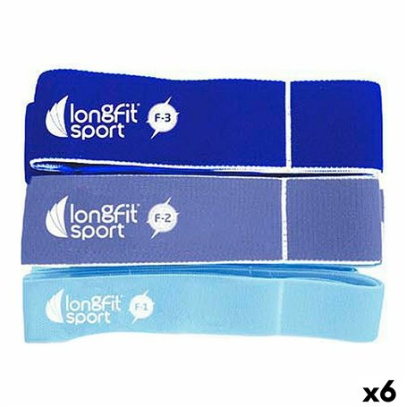Bandes de résistance élastiques LongFit Sport   Bleu 3 Pièces (6 Unité