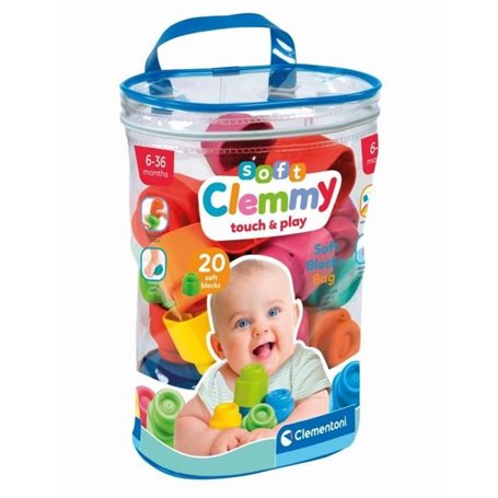 Clementoni - Clemmy Baby - Sac 20 cubes souples - Mixte - A partir de