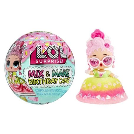 LOL Surprise Mix & Make Birthday Cake - Mini Poupée 7.5cm, Robe en For
