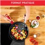TEFAL Poele 24 cm. Induction. Revetement antiadhésif. Forme profonde.