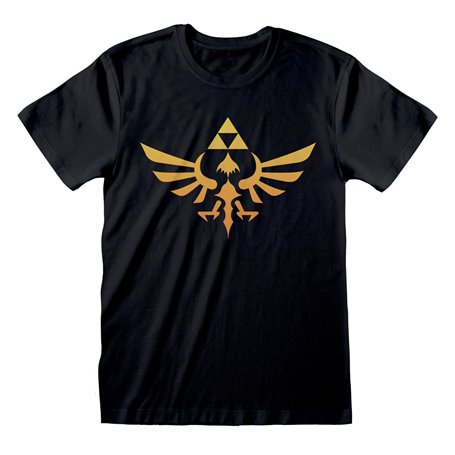 T shirt à manches courtes The Legend of Zelda Hyrule Logo Noir Unisexe