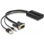 Delock - Spannungsversorgungs-/Audio-/Videoadapter - HD-15 (VGA), Ster