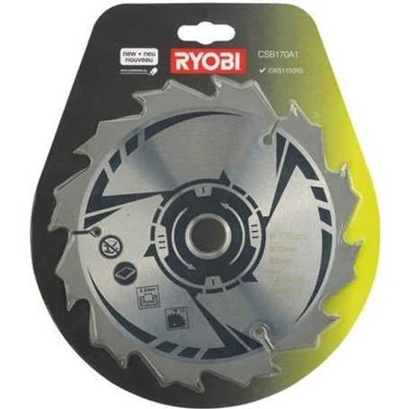 Lame de scie circulaire RYOBI 170 mm - 12 dents - Alésage 20 mm