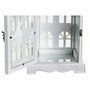 Lanterne DKD Home Decor Finition vieillie Blanc Gris Bois Verre 19 x 1