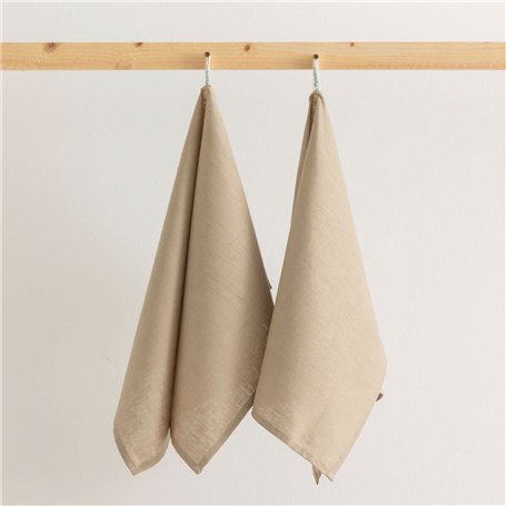 Tissu de cuisine Mauré Taupe Lin 45 x 70 cm 2 Unités