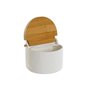 Salière avec couvercle DKD Home Decor Blanc Naturel Bambou Porcelaine 