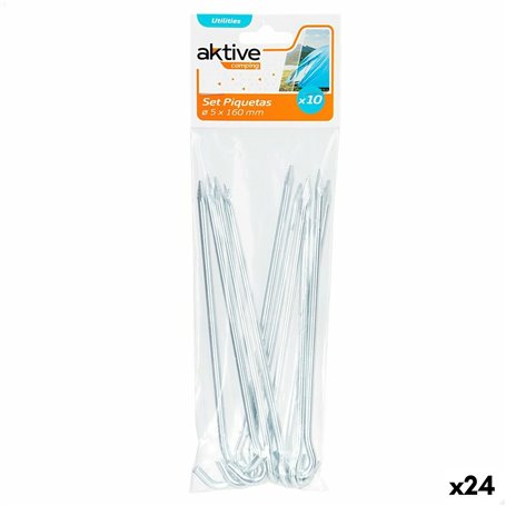 Sardines de camping Aktive (24 Unités) 10 Pièces 160 mm Ø 5 mm