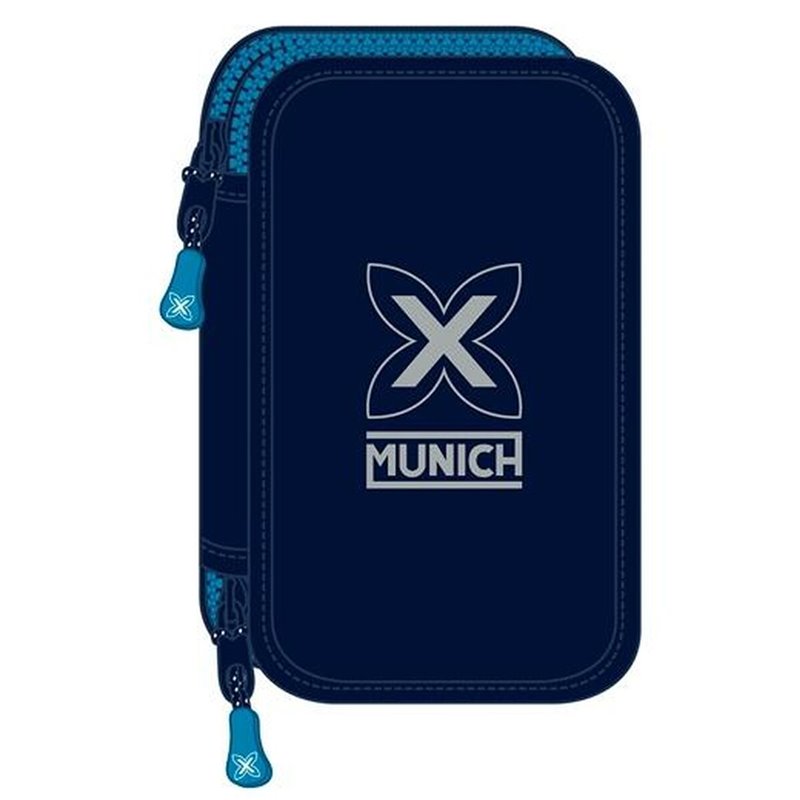 Plumier double Munich Nautic Blue marine 12.5 x 19.5 x 4 cm 28 Pièces