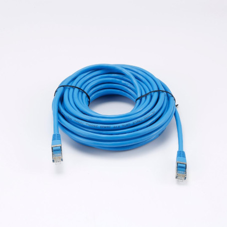 C ble RJ45 Male/Male droit CAT6 F/UTP - Longueur 10M - Bleu - en sachet