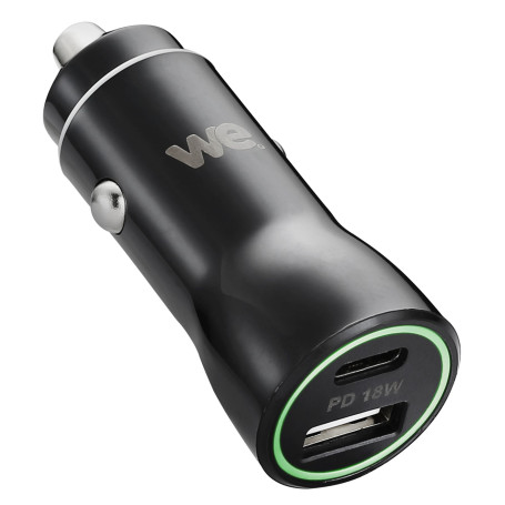 Chargeur allume-cigare WE - 2 ports USB (1 USB-A 5V/2