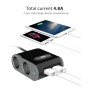 Chargeur de voiture WE - 90W Max 2 prises allume cigare adaptateur + 2 Ports USB