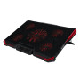 Refroidisseur Gamium pour PC jusqu' 17'' - 5 ventiltateurs Leds rouge et 2 port