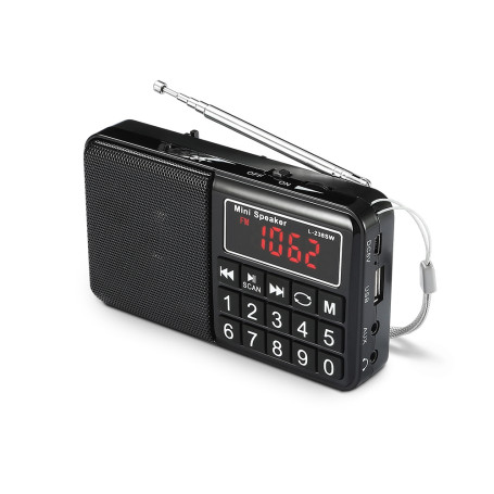 Radio grandes ondes AM / FM / SW Lecteur USB / Micro SD batterie rechargeable NO