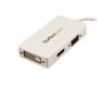StarTech.com Adaptateur de voyage Mini DisplayPort vers VGA / DVI / HDMI - Convertisseur vidéo 3-en-1 - Blanc