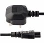 StarTech.com Cordon d'alimentation en trèfle pour GB BS1363 vers C5 de 2m pour ordinateur portable M/F - Noir