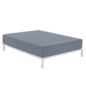 Drap housse Alexandra House Living Gris acier 135 x 210 cm