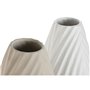 Vase Home ESPRIT Blanc Beige Grès Style artisanal 24 x 24 x 41 cm (2 Unités)