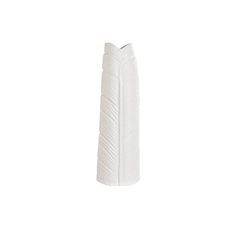 Vase Home ESPRIT Blanc Grès Tropical Feuille d'une plante 33 x 10 x 70 cm