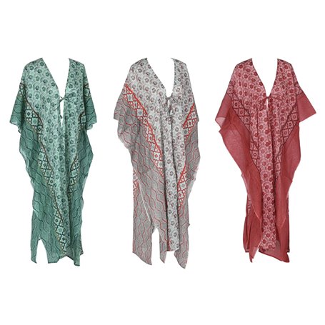 Paréo Home ESPRIT Rouge Vert Corail (3 Unités)