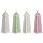 Lanterne Home ESPRIT Blanc Vert Rose Métal Aluminium Shabby Chic 13 x 13 x 43 cm (4 Unités)