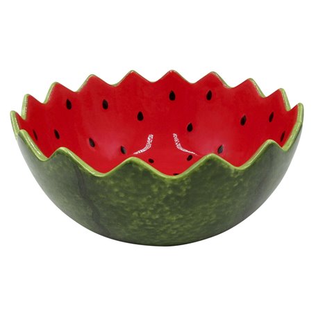 Bol pour Apéritifs Home ESPRIT Rouge Vert Grès Pastèque 23 x 23 x 9 cm