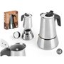 Cafetière Italienne Noir Argenté Acier 4 Tasses