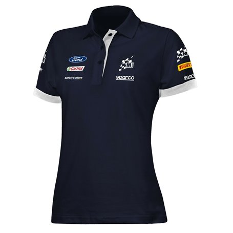 Polo à manches courtes Sparco S013007MSBM1S Blue marine Femme S