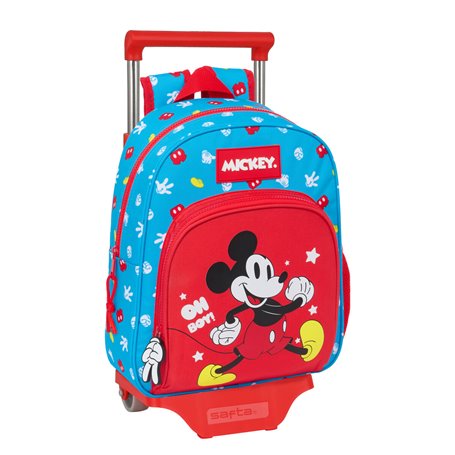 Cartable à roulettes Mickey Mouse Clubhouse Fantastic Bleu Rouge 28 x 34 x 10 cm
