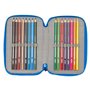 Pochette à crayons triple Super Mario Play Bleu Rouge 12.5 x 19.5 x 5.5 cm (36 Pièces)