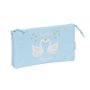 Trousse Fourre-Tout Triple Glow Lab Cisnes Bleu clair 22 x 12 x 3 cm