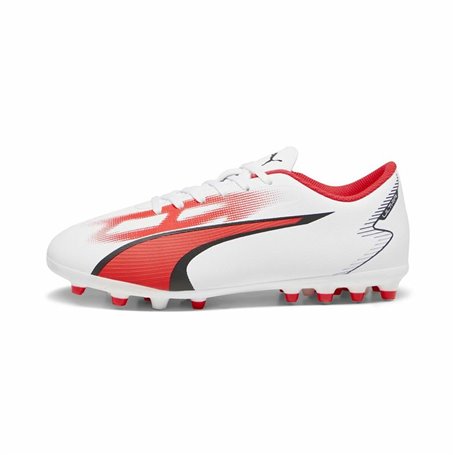 Chaussures de foot pour Enfants Puma Ultra Play MG Blanc Rouge