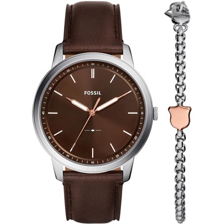 Montre Homme Fossil MINIMALIST SPECIAL PACK Marron (Ø 44 mm)