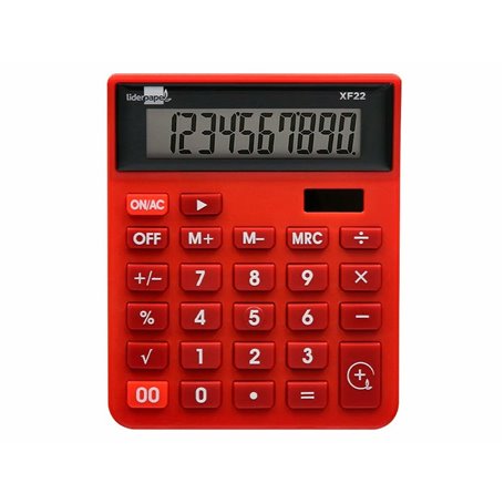 Calculatrice Liderpapel XF22 Rouge Plastique