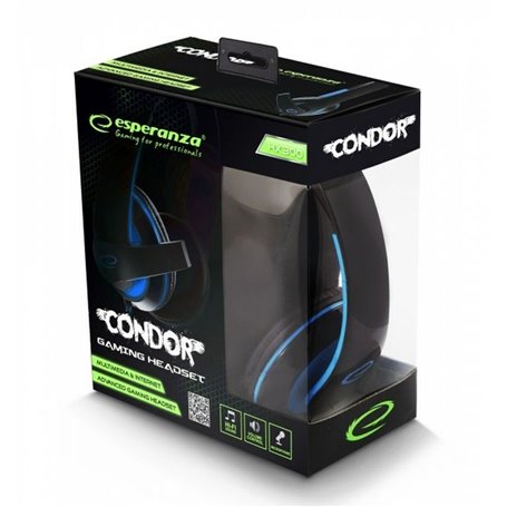 Casque Esperanza EGH300B Bleu Noir Noir/Bleu